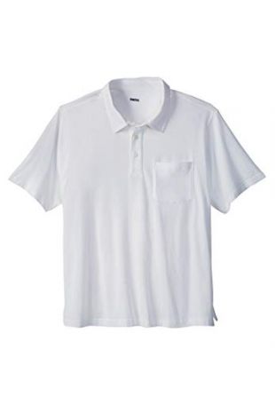 KingSize Men's Big & Tall Lightweight Polo T-Shirt - Big-4XL, White