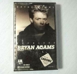 Bryan Adams Reckless Cassette Tape 1984 A & M Records