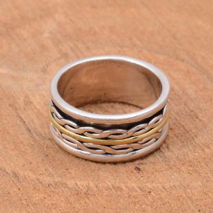 Bague d'empilage en argent, bague en argent torsadée, bague en argent massif, bague minimaliste