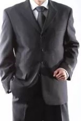 MEN'S 4 BUTTON DRESS SUIT MENS BLACK NEW SUITS SIZE 46S  | eBay