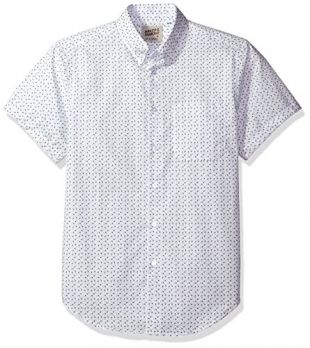 Flower Print Short Sleeve Button Down Shirt