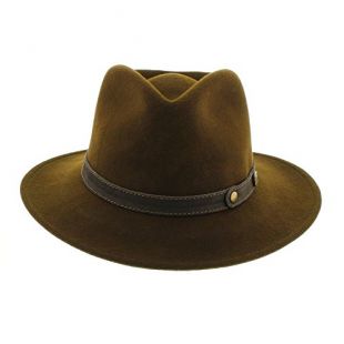 votrechapeau - Chapeau Fedora - Feutre Pliable et imperméable - Pétrus - Marron - Tour de tête 62