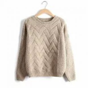 Women Plaid Thick Knitted Mohair Sweater Jumper