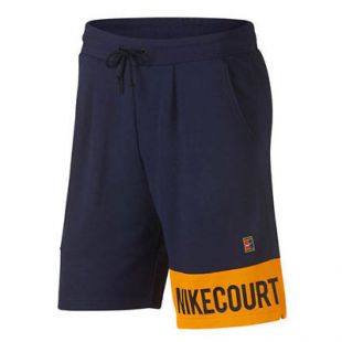 Nike Tennis Men's Court Heritage Tennis Short Dark Blue Orange Large