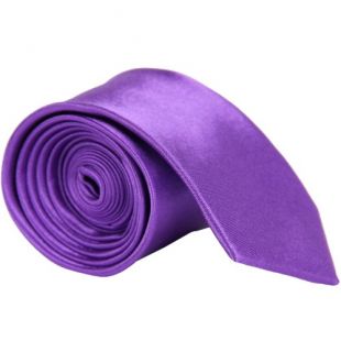 CellDeal- Cravate Homme Mince De Couleur Solide Pour Mariage Pourpre