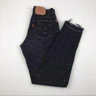 Custom Vintage  Black Straight Jeans