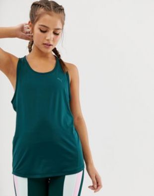 Puma Training Racer Back Tank In Green | ASOS