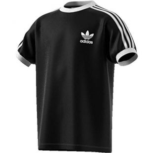 adidas Originals 3 Stripes Tee Short Sleeve T-Shirt Age 13-14 Black White