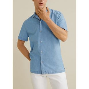 Mango Man Chemise regular fit denim clair