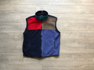 Vintage Colorblock gilet Mens XL l’entreprise de polaire wudcahk Full Zip rouge bleu vert marine marron rare Vintage hiver porter vêtements Steezy gilet