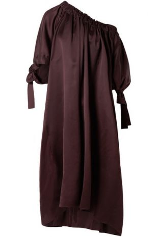 The Row   Libby oversized tie detailed gathered cupro maxi dress