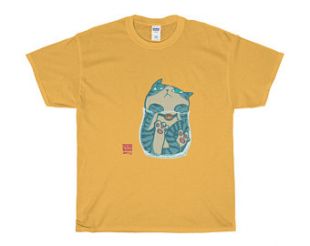 Unisexe lourd coton T shirt, T shirt unisexe, poids lourd T shirt, motif chat T shirt, T shirt de coton lourd, 100 % coton T shirt, T shirt d’été