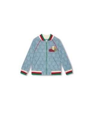 Kids Lace Bomber Jacket with Flowers