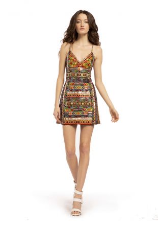 Alice and olivia outlet tayla embroidered dress