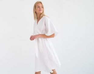Mary Linen Wrap Dress