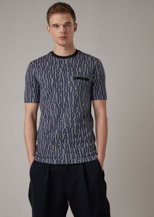 Armani t-shirt Stretch Avec Lettres Imprimées