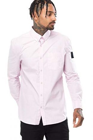 Hype Chemise À Manches Longues Homme Insigne Rose