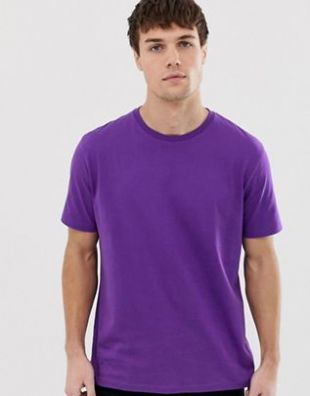 Asos relaxed t shirt with crew neck in purple