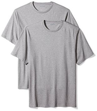 Amazon Essentials Men's 2-Pack Loose-Fit Short-Sleeve Crewneck T-Shirts, Heather Grey, X-Large