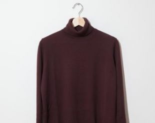 Vintage dark brown pull à col roulé / fin mockneck minimaliste en tricot / unique s m l
