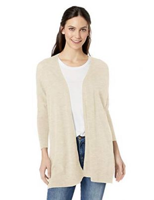 Amazon Brand - Daily Ritual Women's Lightweight Cocoon Sweater, Beige, Medium