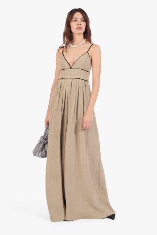 staud figue linen jumpsuit