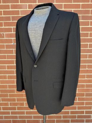 Original Vintage 1950s 50s Men's Black Lightweight Wool Two-Piece Suit