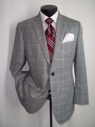 Brooks Brothers - Brooks Brothers Fitzgerald Gray Plaid 2 Buttons ...