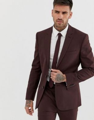 Veste de costume slim   Bordeaux