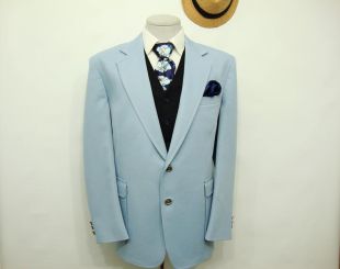 Rare Vintage bleu ciel costume homme veste en Polyester et laine Sport manteau / veste Blazer homme bleu pour bébé / Sport manteau taille 42 / l / L