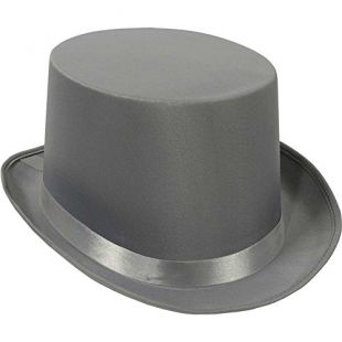 Satin Sleek Top Hat (gray) Party Accessory  (1 count)