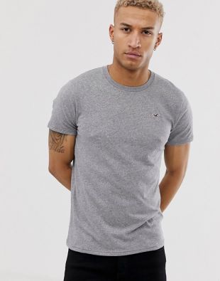 hollister - crew neck t shirt in grey