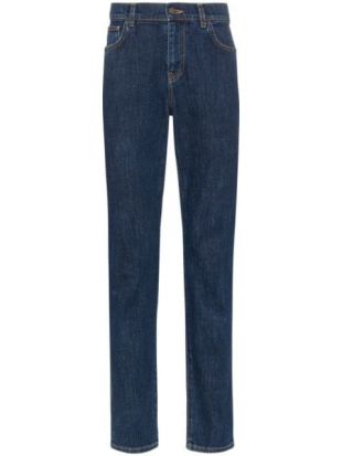 Teddy Motif Embroidered Jeans