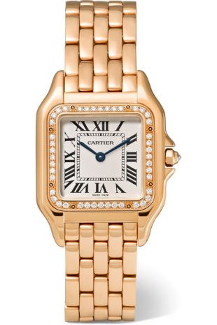 Panthere De Cartier Medium 18 Karat Pink Gold Diamond Watch