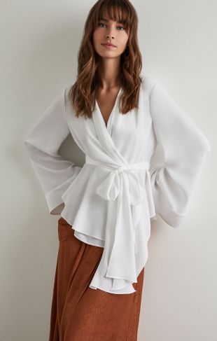 Bcbgmaxazria Shawl Collar Wrap Top