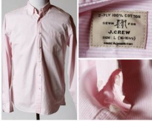 Chemise homme rose bande blanche