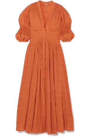 Cult Gaïa - Willow Shirred Cotton Blend Maxi Dress