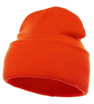 Orange Warm 12 Inch Long Winter Beanie - Simple Warm 12 Inch Winter Beanie Hat