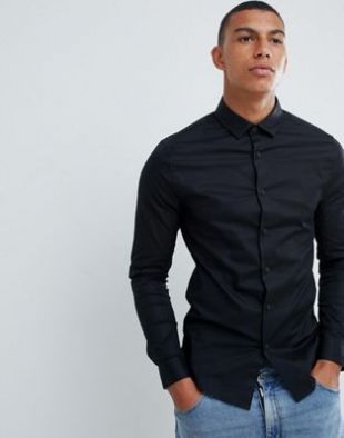 Chemise ajustée   Noir
