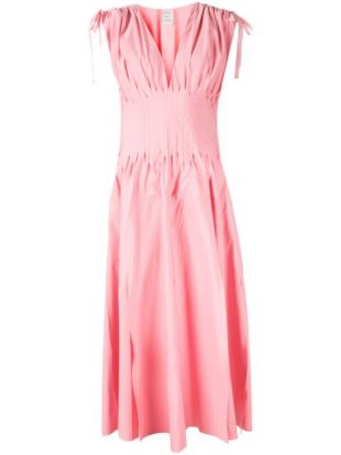Maison Rabih Kayrouz v neck Ruched Dress