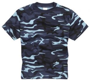 Army and Outdoors 100% Cotton Style Militaire T-Shirt - Américain Hommes Bleu Camouflage… - Midinght Blue Camouflage, XX-Large