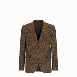 Brown fabric blazer   JACKET | Fendi | Fendi Online Store