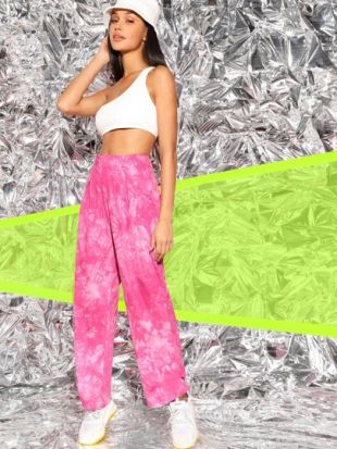 Pantalon tie dye avec plis (sans chaîne)
