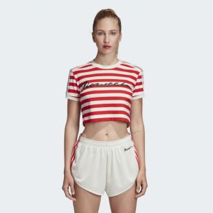 T shirt Fiorucci Stripe Crop  blanc adidas | adidas France