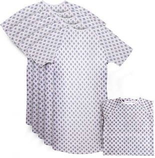 Utopia Care 6 Pack Cotton Blend Hospital Gown, Back Tie, 45" Long & 61" Wide, Patient Gowns Comfortably Fits Sizes up to 2XL