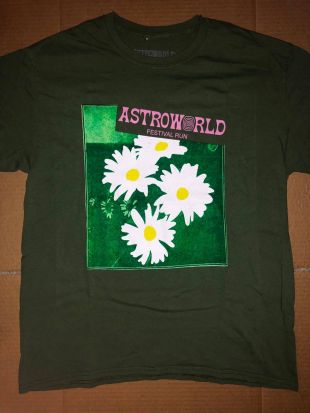 Astroworld Festival Run Green Flower T Shirt