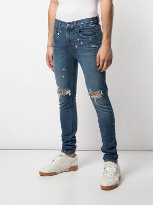 Jean Skinny à Effet Usé   DOMREBEL