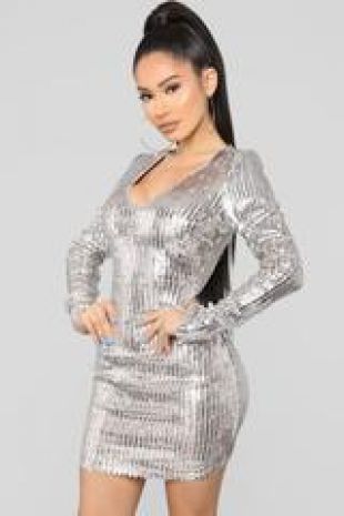 Living In The Spotlight Sequin Dress   Silver
