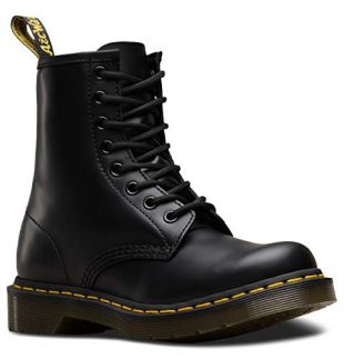 Dr. Martens Womens 1460W Originals Eight-Eye Lace-Up Boot, Black Smooth Leather, 8 M US/ 6 UK