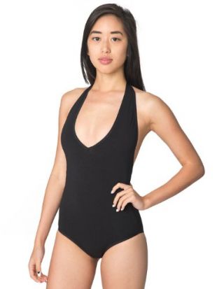 American Apparel Cotton Spandex Jersey Halter One-Piece Leotard